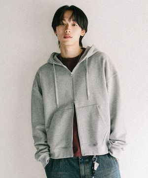 데이컷 크롭 오버핏 후드집업 그레이 KJHD2650