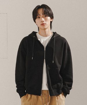 데이컷 크롭 오버핏 후드집업 블랙 KJHD2650