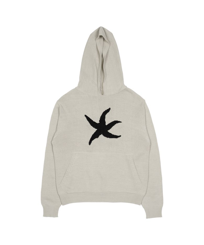 TCM starfish logo knit hoodie (ivory)