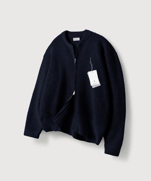 웨이브 투웨이 니트집업_Navy