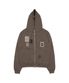 TCM frame hooded zip-up (brown)