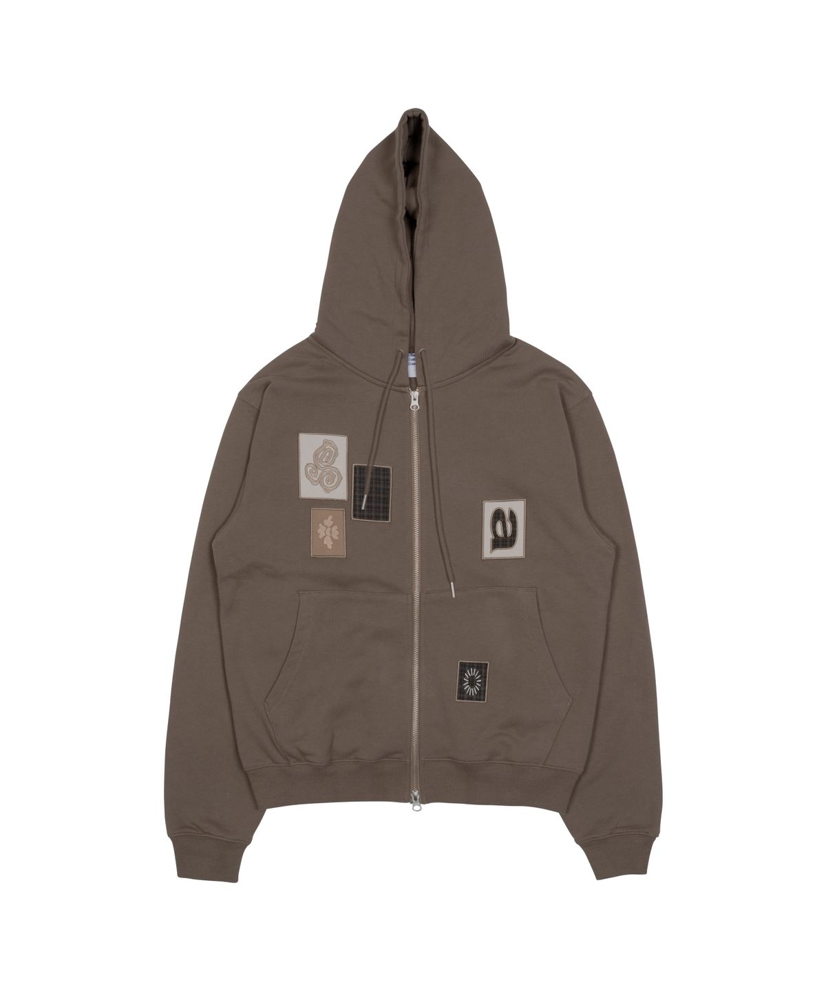 더콜디스트모먼트(THECOLDESTMOMENT) TCM frame hooded zip-up (brown)