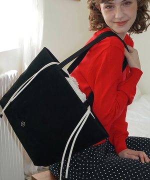 버드 스웨이드 드로우 스트링 빅백_블랙