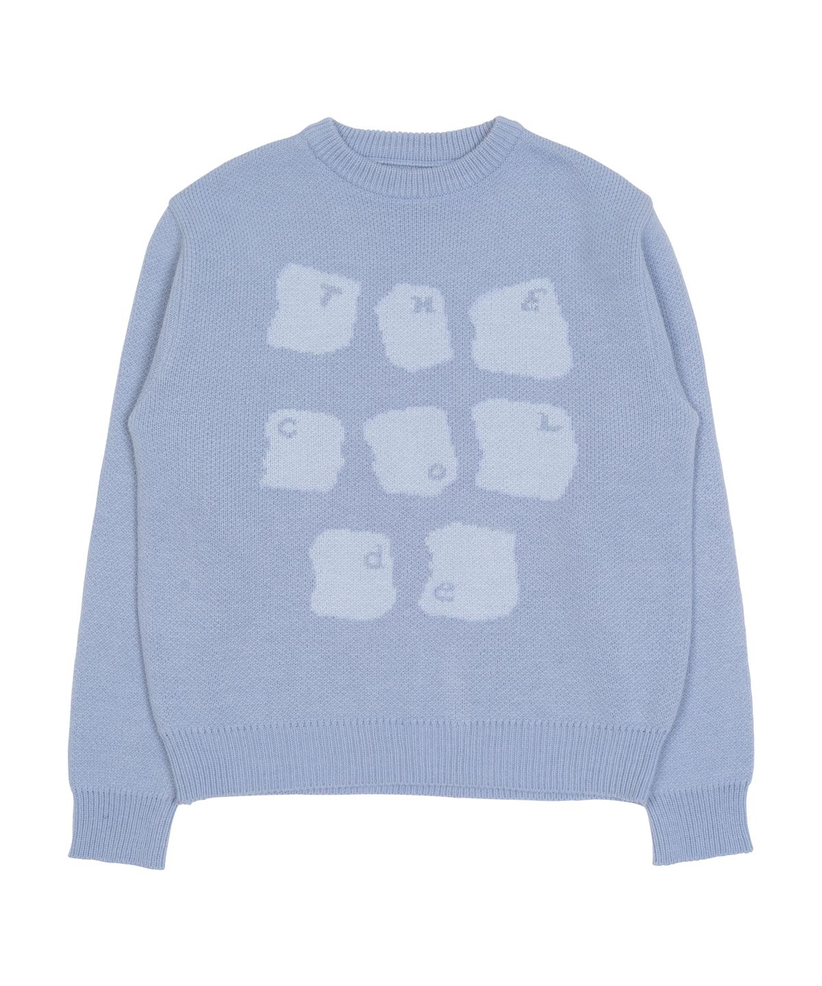 더콜디스트모먼트(THE COLDEST MOMENT) TCM typing logo knit (sky blue)