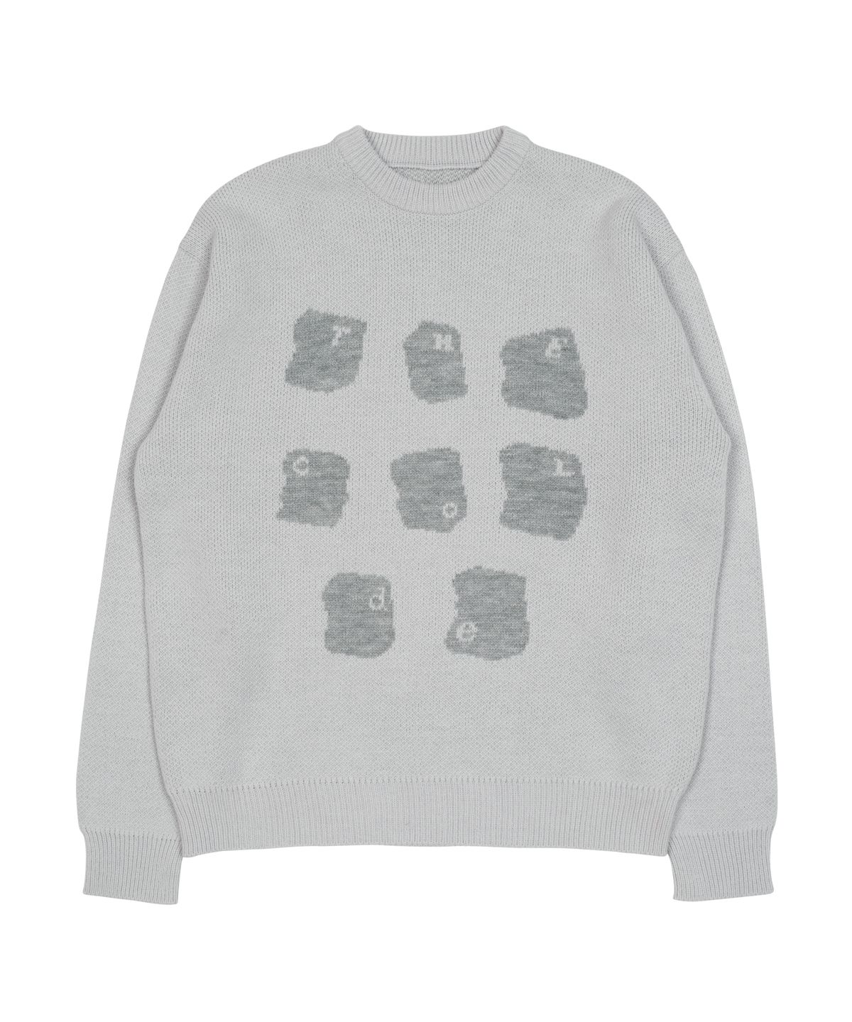 더콜디스트모먼트(THE COLDEST MOMENT) TCM typing logo knit (grey)