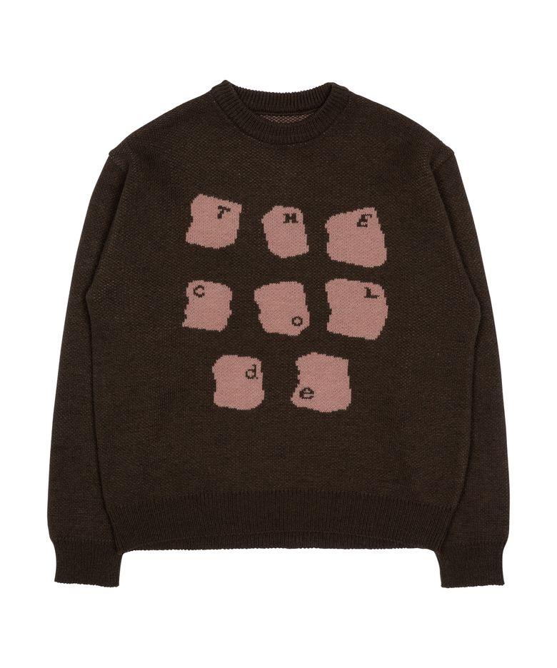 TCM typing logo knit (brown)