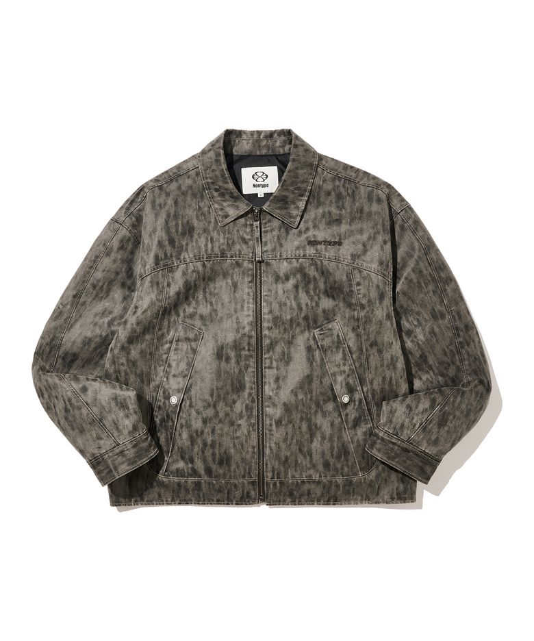 SYNTHETIC LEATHER SECTOR JACKET (LEO GREY)