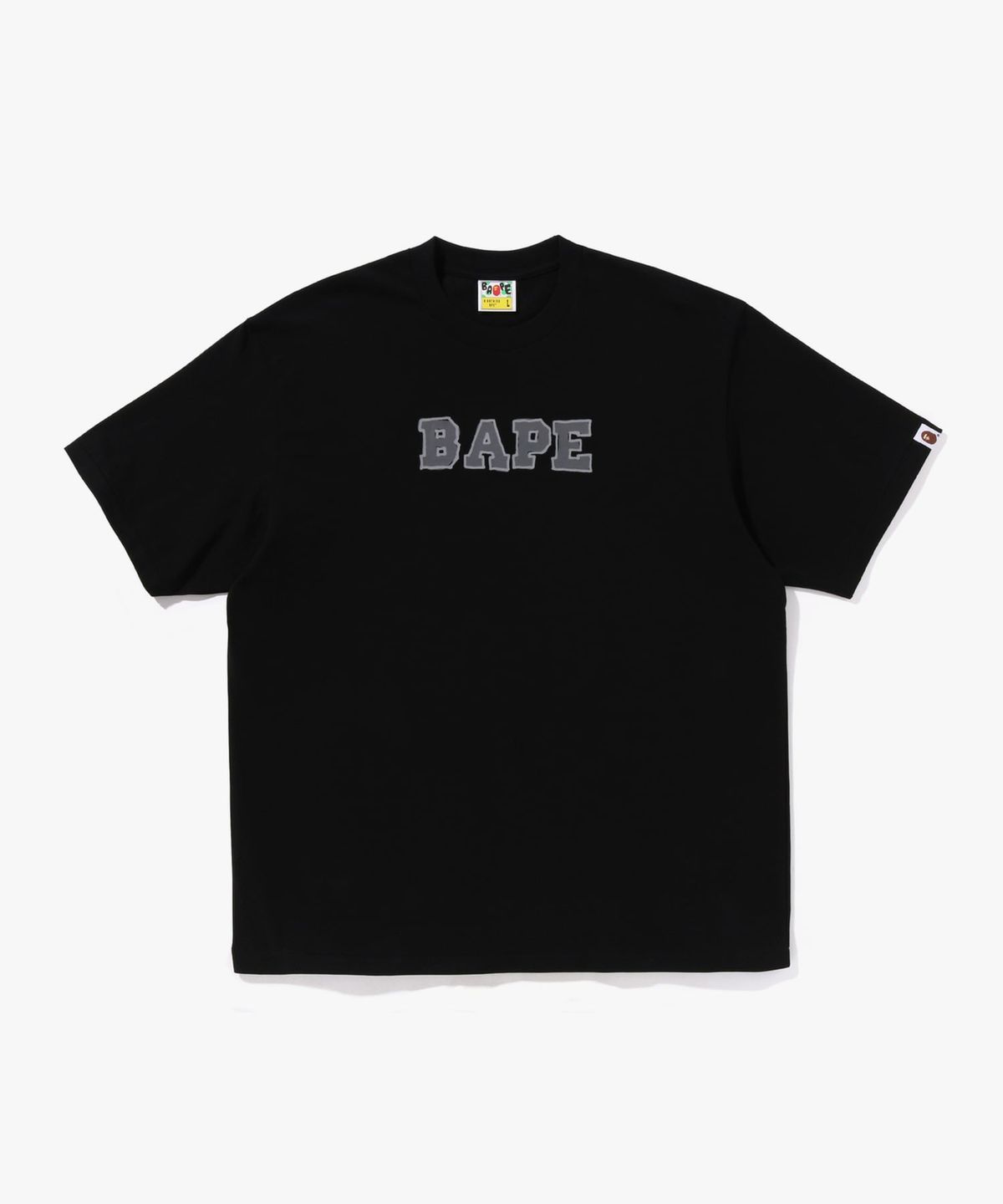 베이프(BAPE) 핸드 드로우 BAPE 로고 릴렉스드 핏 티셔츠(M) BLACK
