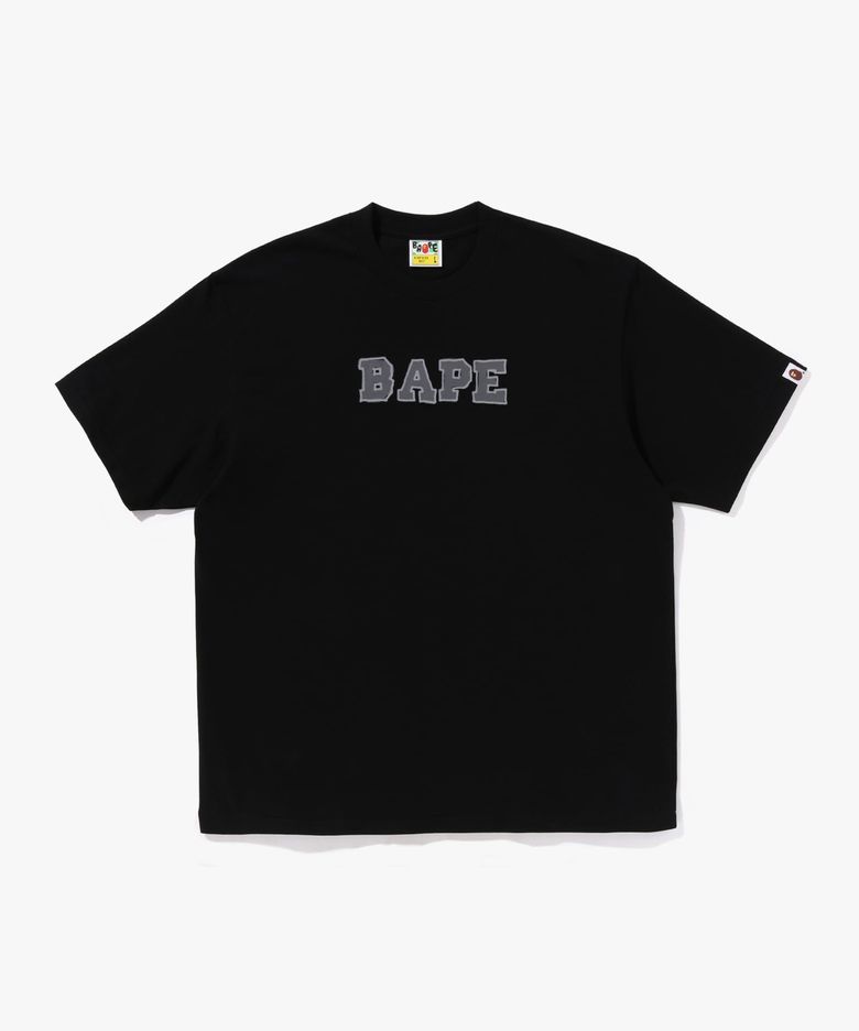 핸드 드로우 BAPE 로고 릴렉스드 핏 티셔츠(M) BLACK