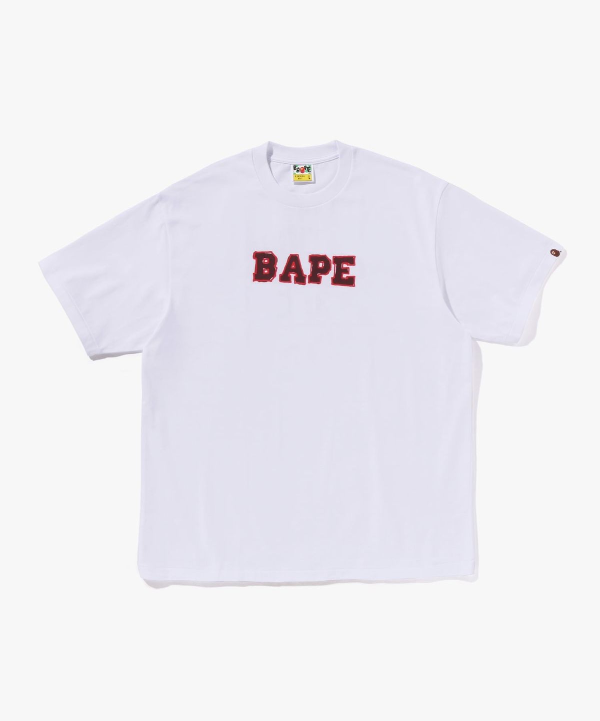 베이프(BAPE) 핸드 드로우 BAPE 로고 릴렉스드 핏 티셔츠(M) WHITE