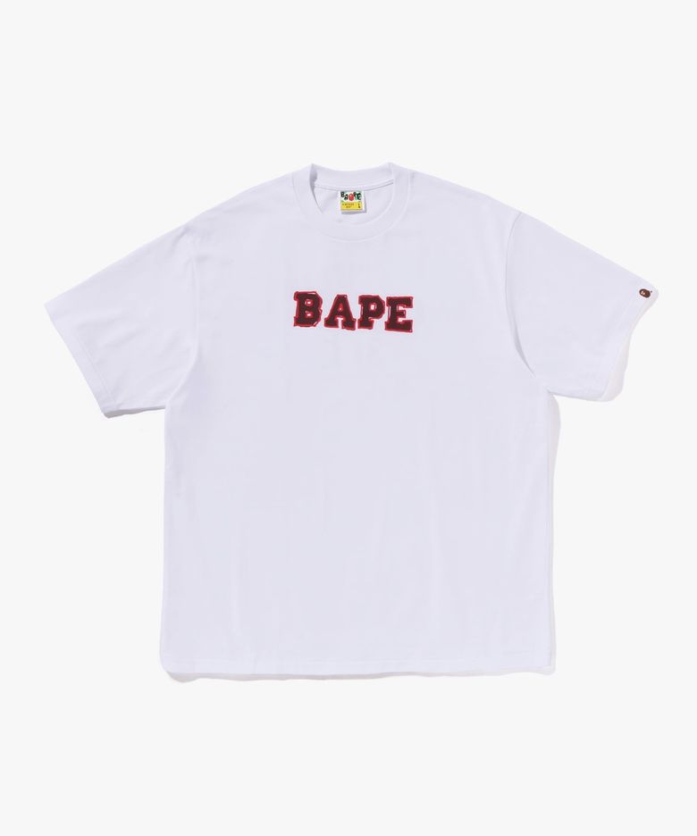 핸드 드로우 BAPE 로고 릴렉스드 핏 티셔츠(M) WHITE
