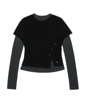 TCM layered button long sleeve (black)