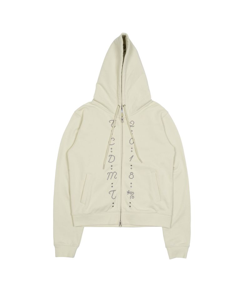 TCM center stitch hooded zip-up (oatmeal)