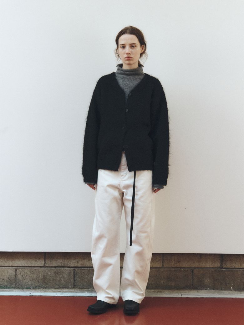CURVED DENIM PANTS_OFF WHITE