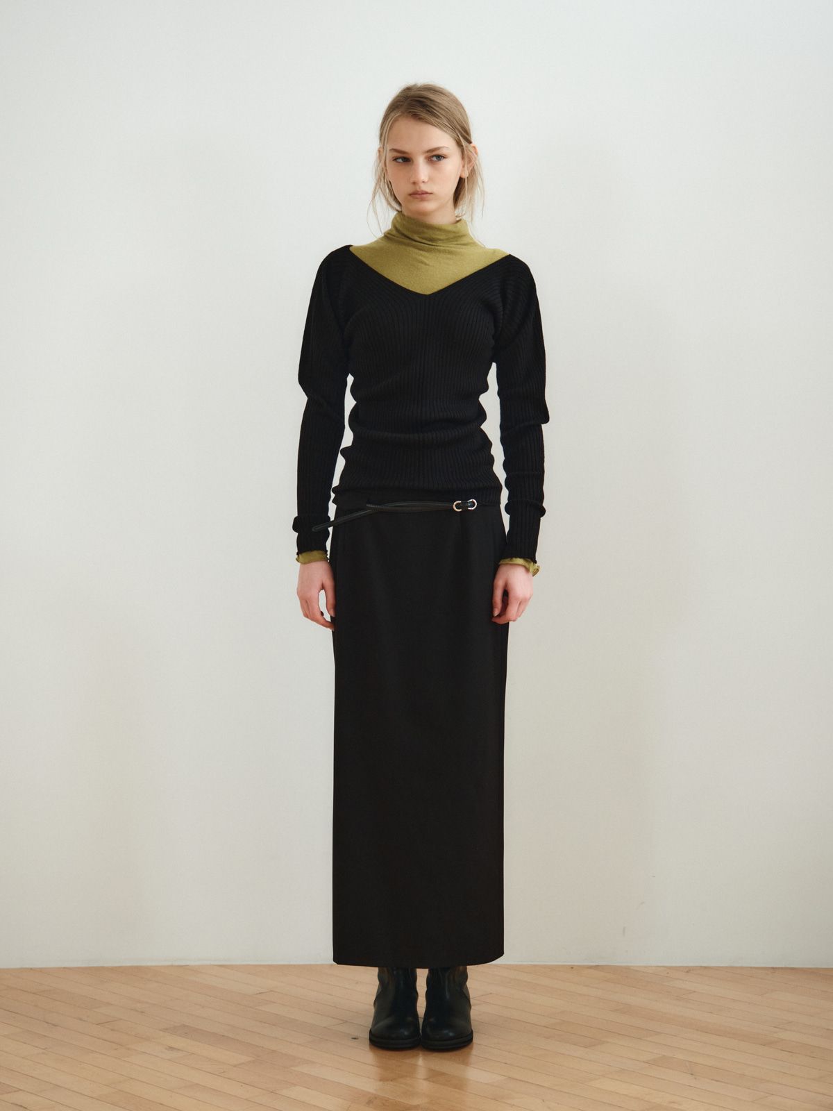 리플레인(REPLAIN) MAXI LONG SKIRT_BLACK