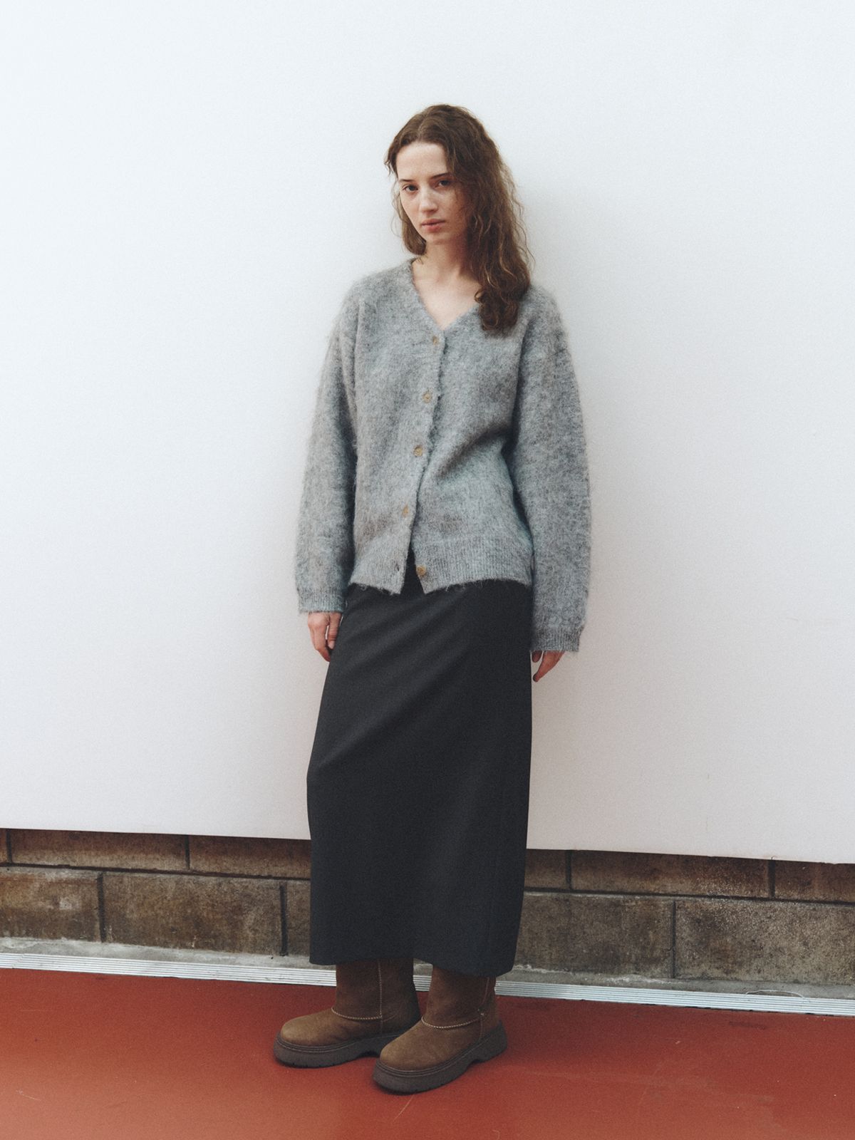리플레인(REPLAIN) MAXI LONG SKIRT_CHARCOAL