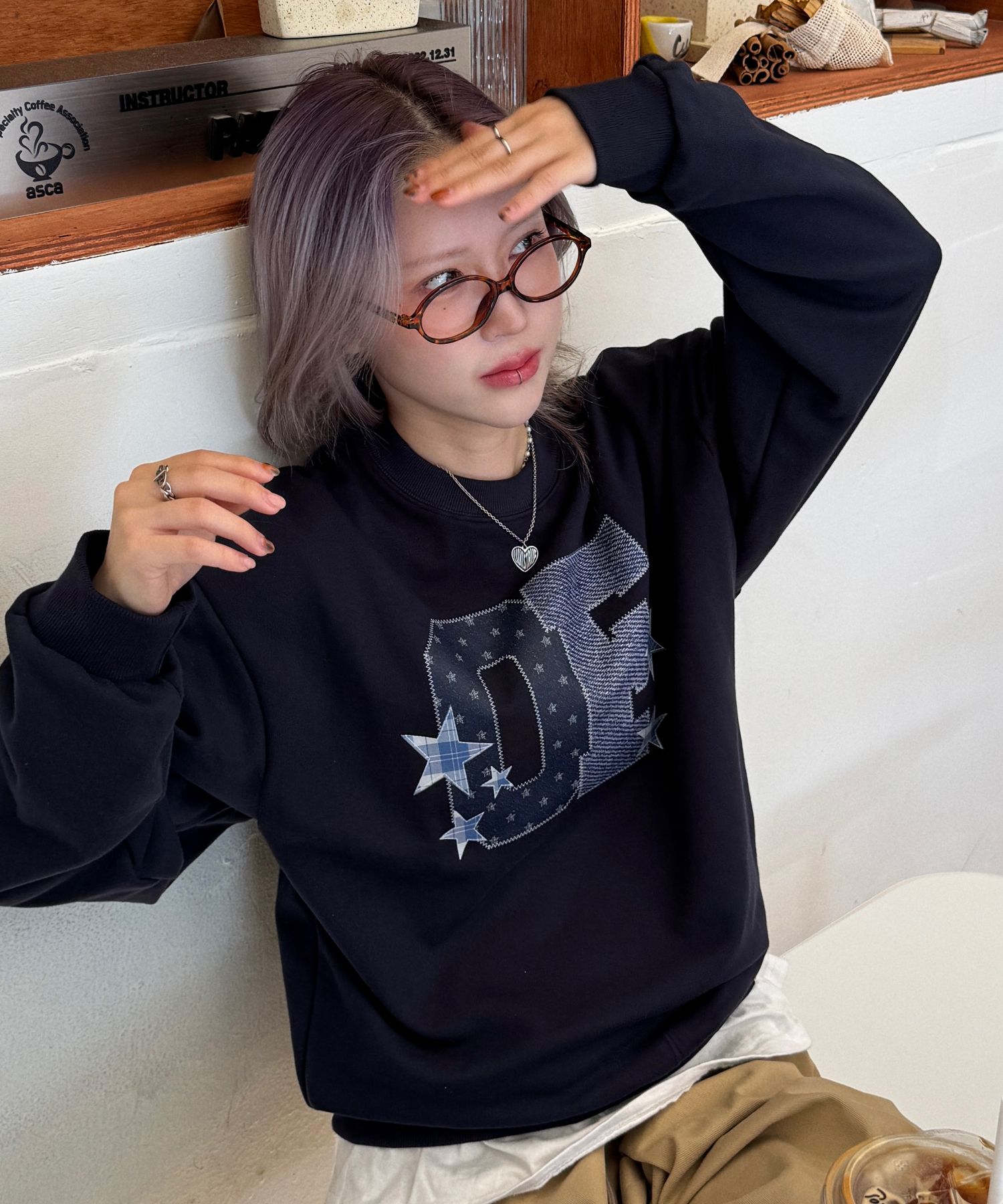 MUSINSA公式 | GRAVER [ユニセックス]デニムスター スウェット_4カラー
