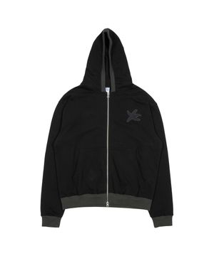 TCM line hooded zip-up (black)