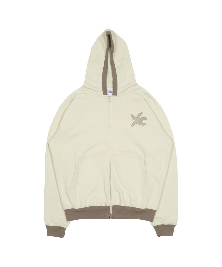 TCM line hooded zip-up (brown)