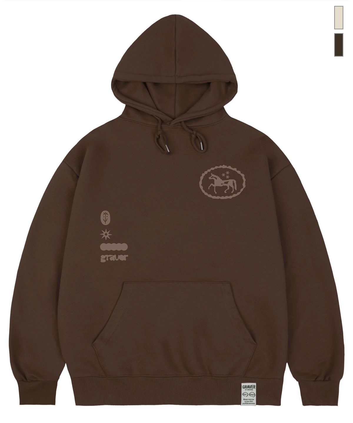 그레이버(GRAVER) [UNISEX]POST HORSE 후드티_2color