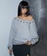 Unbalance Stud Sweatshirt (GRAY)