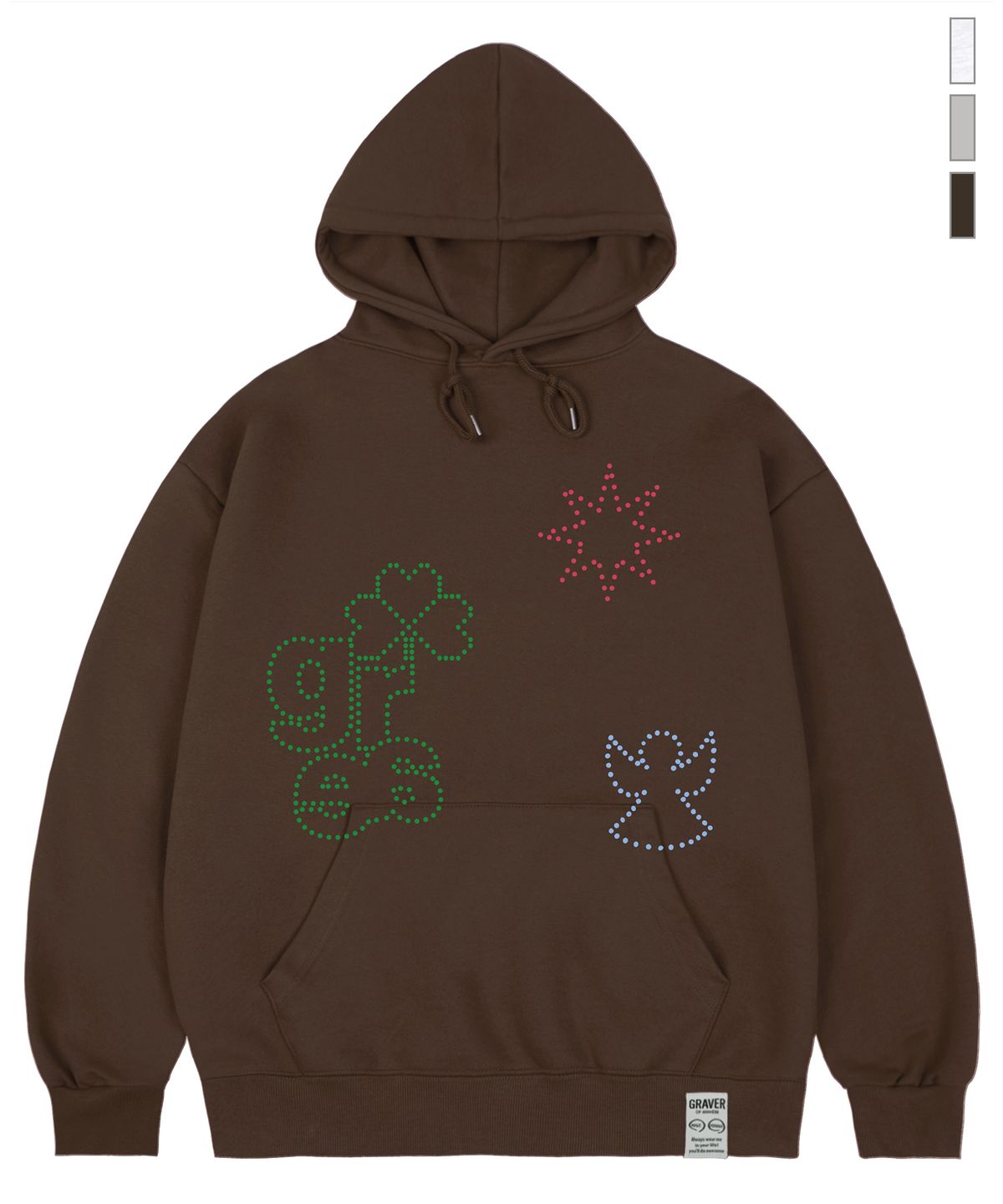 그레이버(GRAVER) [UNISEX]GRAE DOT SET 후드티_3color