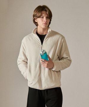 플러피 플리스 레귤러핏 집업 자켓 아이보리 LZJP7101