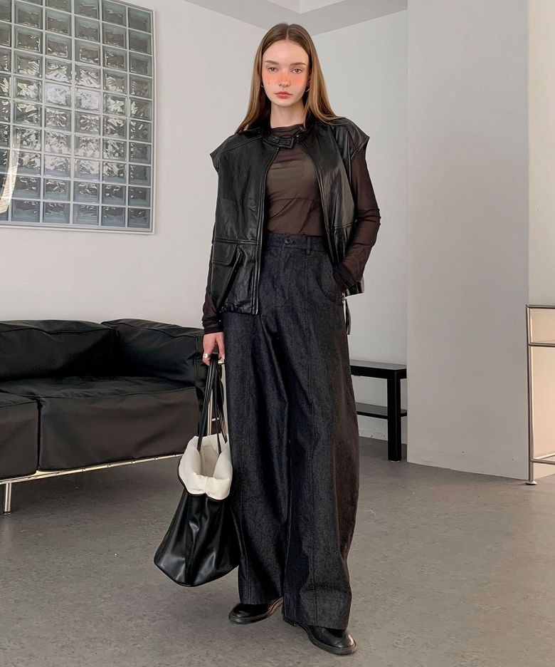 Wide fit Half Banded Baggy Pants