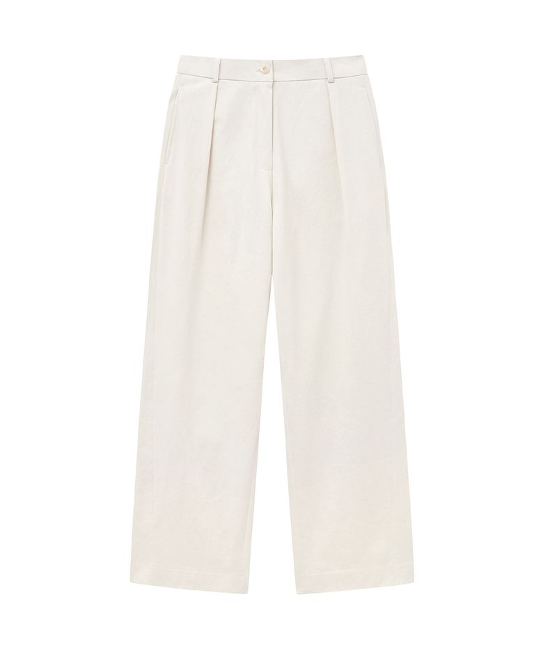 SIPT7151 커브드 원턱 치노 팬츠_Cream