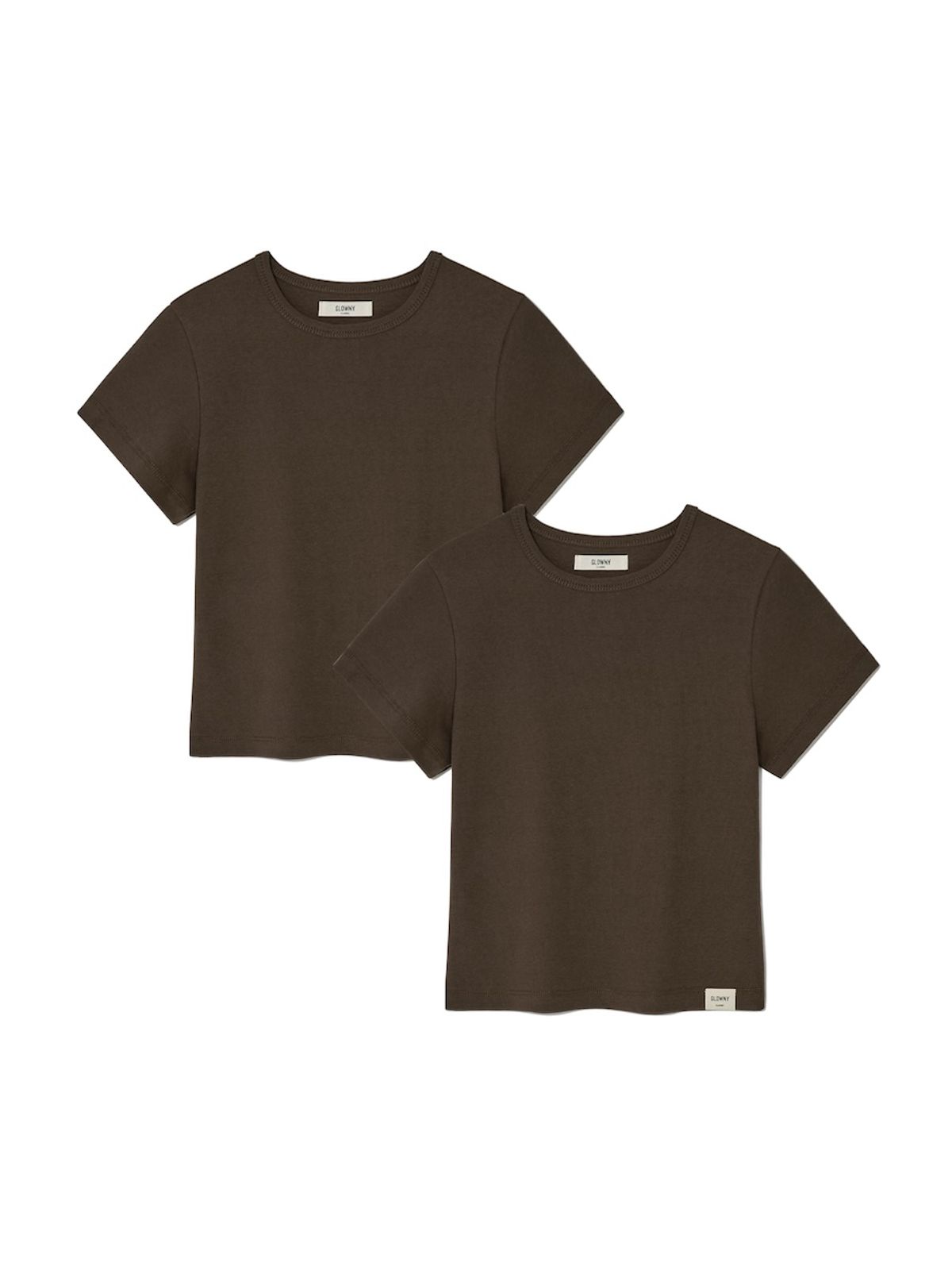 글로니(GLOWNY) [2PACK] G BABY TEE (BROWN)