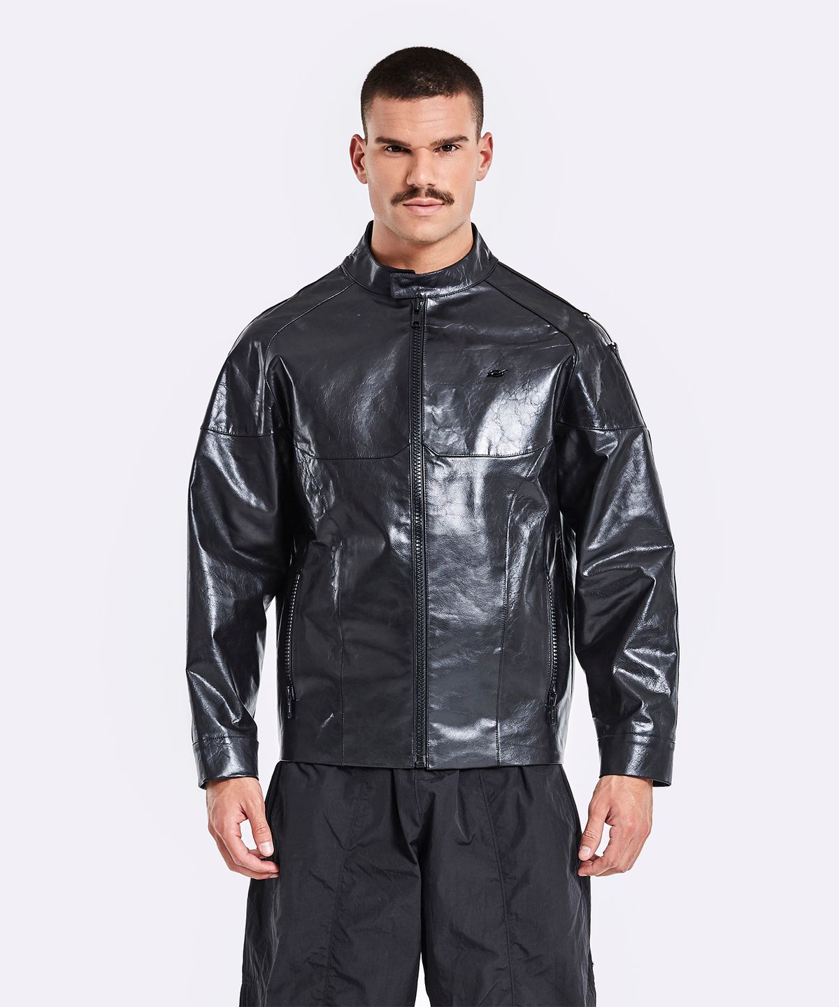 51퍼센트(51PERCENT) Banding rider leather jacket - Black