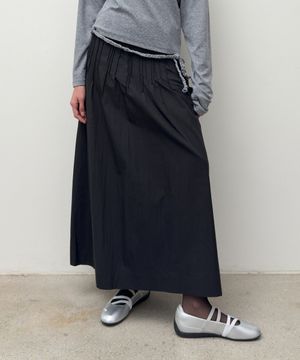 STITCHED TRAPEZE SKIRT (black)