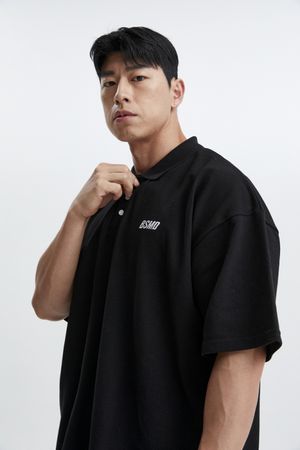 심플로고 PK카라 오버핏 반팔 티셔츠 숏 슬리브