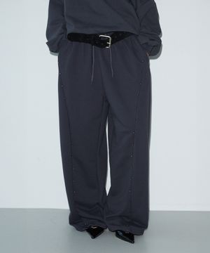 Stud Cut Sweat Pants (CHARCOAL)