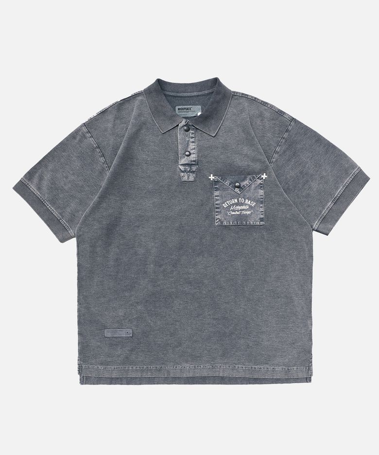 Garment Dye Print Polo Shirt_2color
