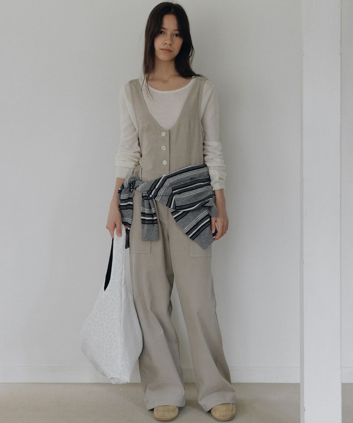앤니즈(ANDNEEDS) Buddy corduroy overall (beige)