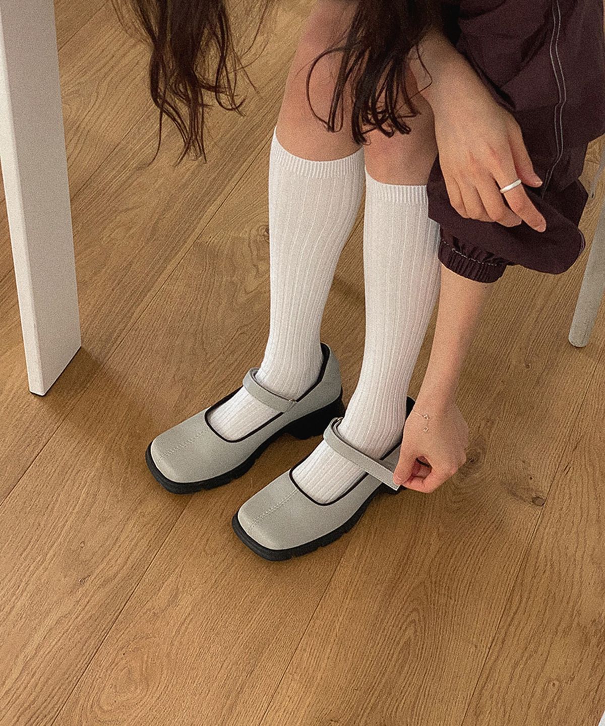 무드앤플(MOODNPLE) nustaeng 메리제인 스니커즈 2color 4cm