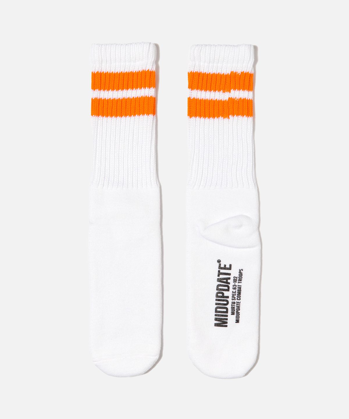 미드업데이트(MIDUPDATE) Stripe Color Crew Socks_Orange