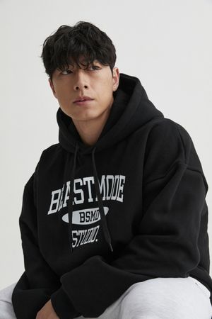 스튜디오 오버핏 기모 후드