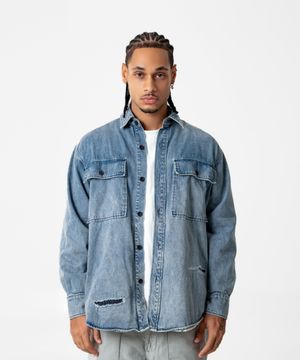 Vintage Denim Overshirt Jacket_Blue