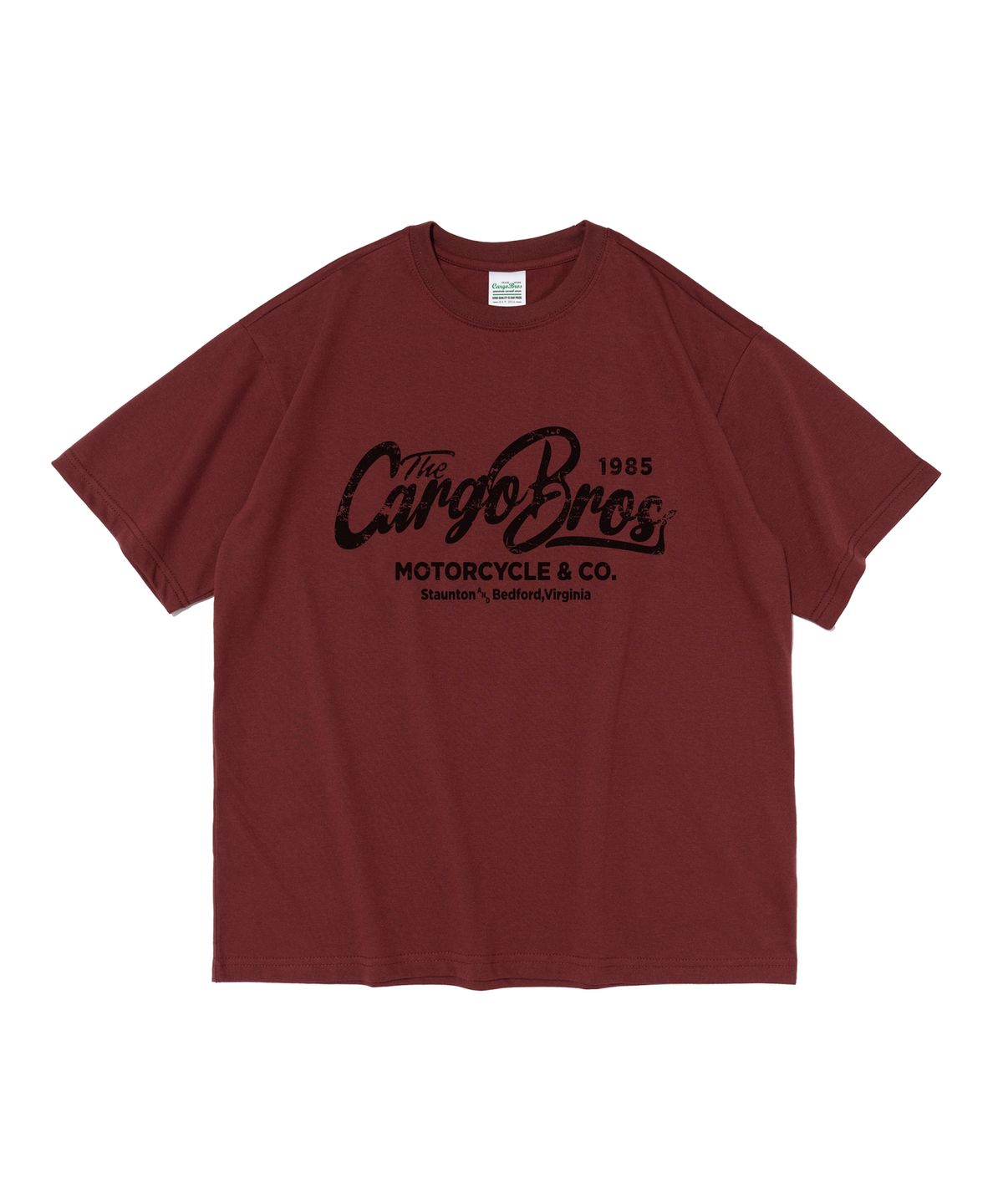 카고브로스(CARGOBROS) (빅사이즈) 모터사이클 로고 반팔티셔츠 (와인)
