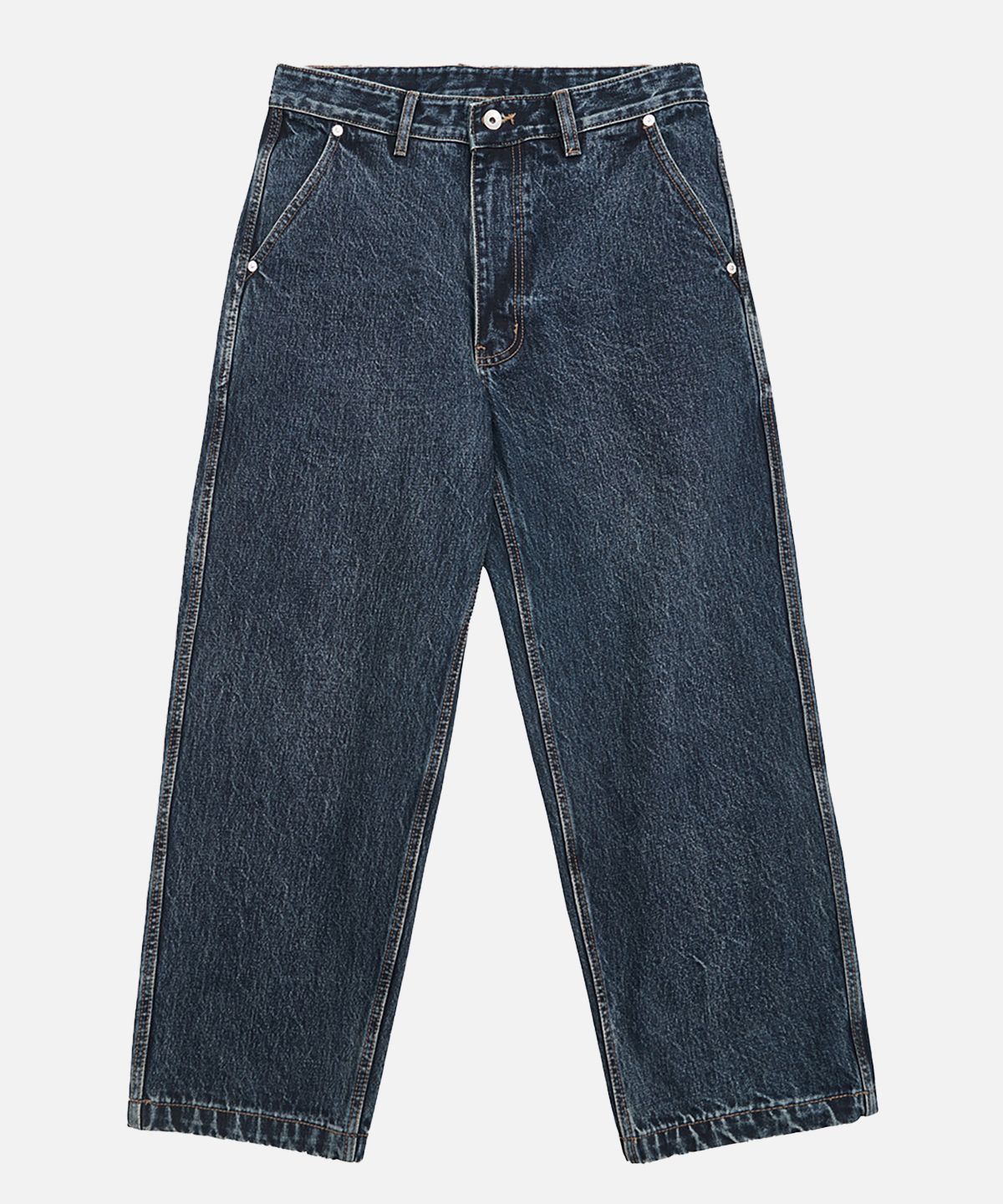 미드업데이트(MIDUPDATE) Dark Washing work Denim Pants_Navy