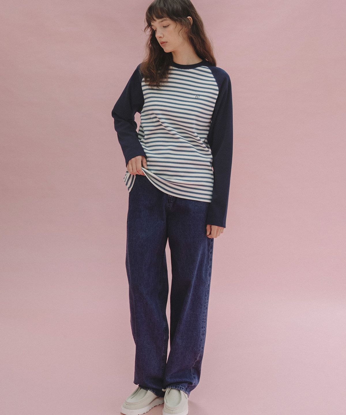 앤니즈(ANDNEEDS) Smokie wide denim (denim pink)