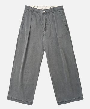 Vintage Pleated Wide Pants_Gray