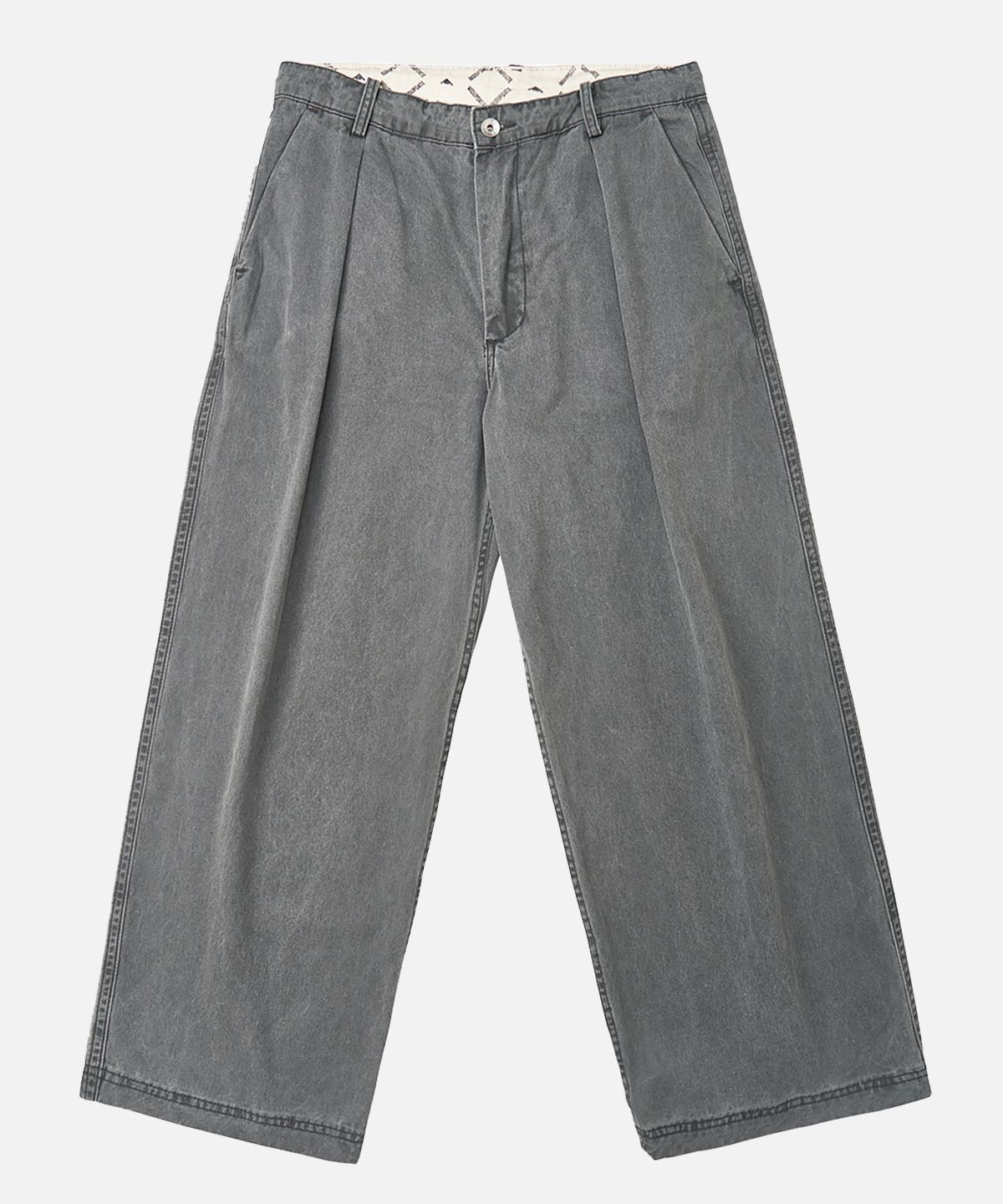 미드업데이트(MIDUPDATE) Vintage Pleated Wide Pants_Gray