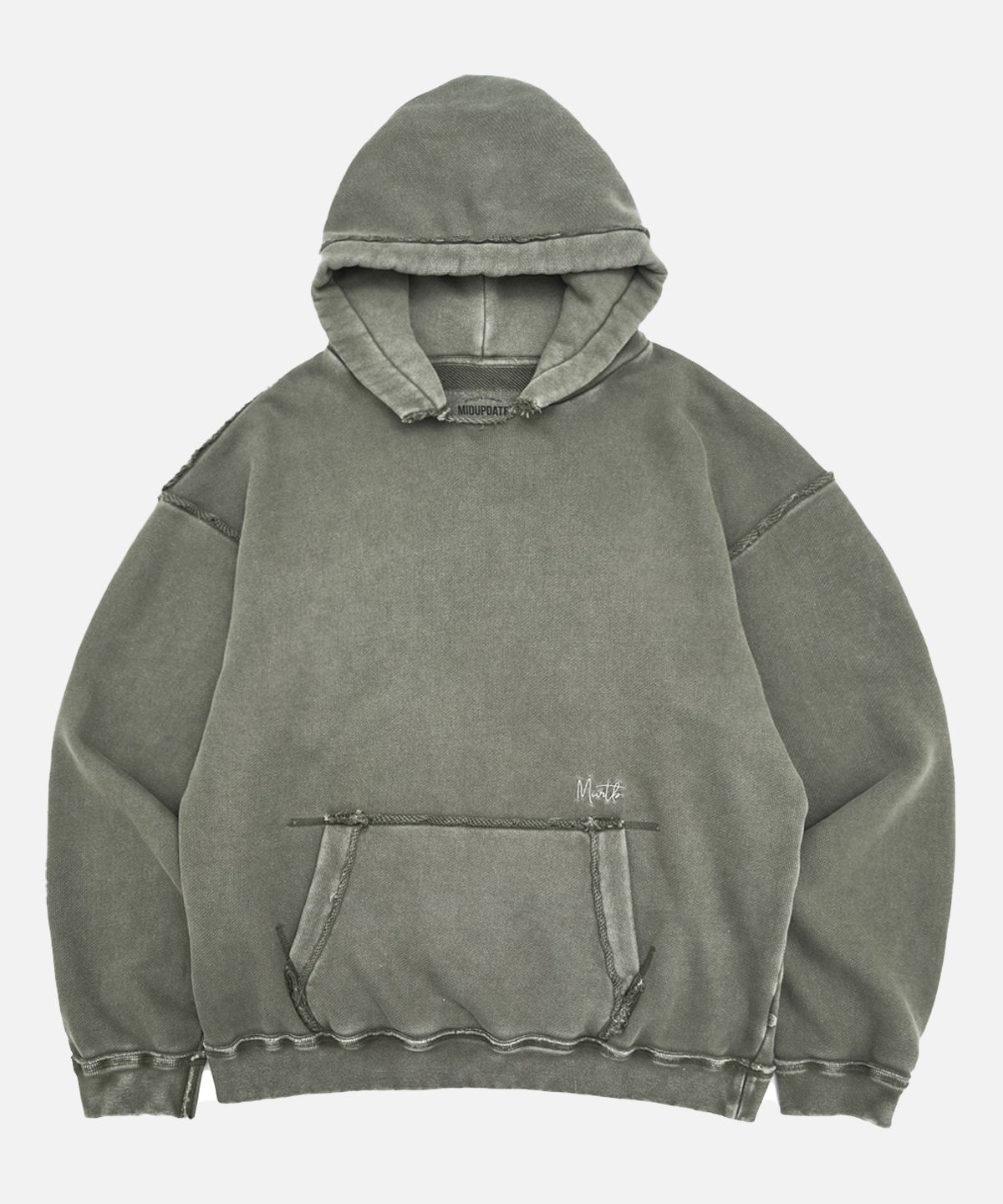 미드업데이트(MIDUPDATE) Garment Dye Essential Logo Hoodie_2color
