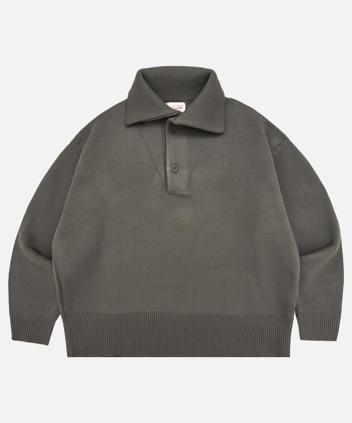 미드업데이트(MIDUPDATE) Vintage Washed Knit Polo Sweater_2color