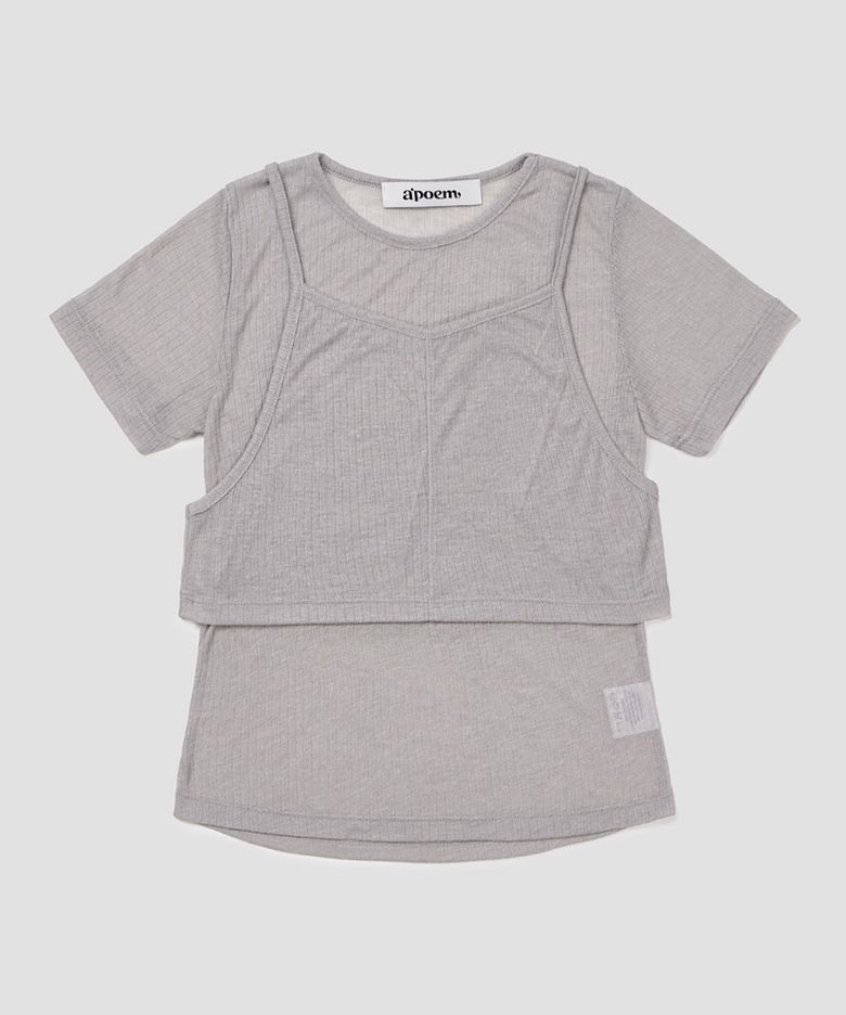 Double Layered Ribbed T- shirt (3colors)