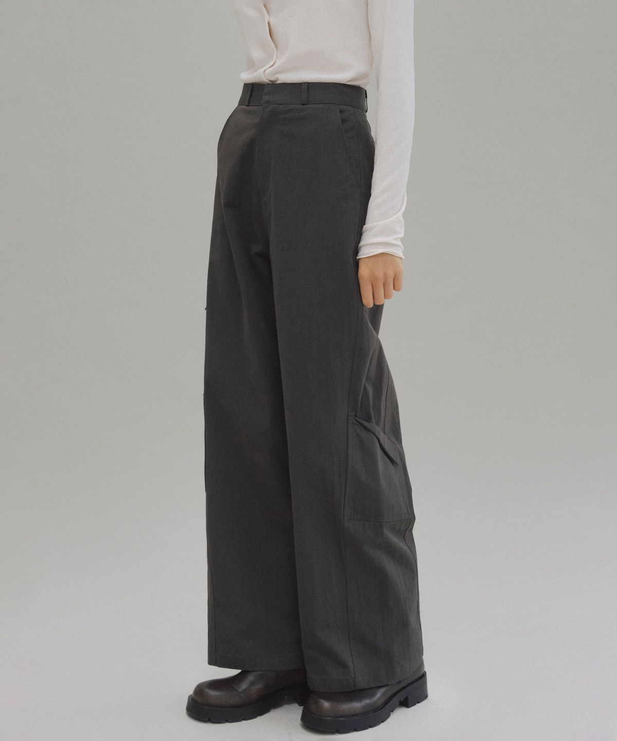 앤니즈(ANDNEEDS) Lio side pocket pants (charcoal gray)