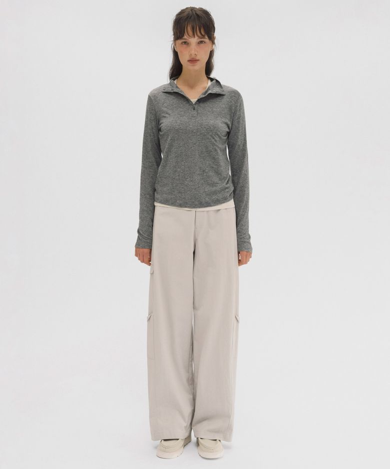 Lio side pocket pants (light gray)